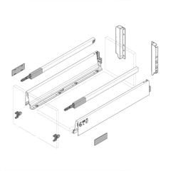 Blum Tandembox Antaro D Blumotion 30 kg 50 cm - Gri Bordürlü