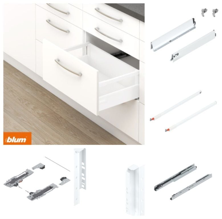 Blum Tandembox Antaro Bas Aç Bordürlü (C) 50 Cm İpek Beyazı