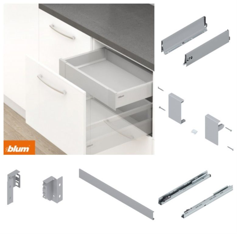 Blum Tandembox İç Çekmece Antaro Bordürsüz (M) 50 Cm Gri